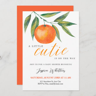 Invitation Clementine Watercolor "Cutie" Baby Shower