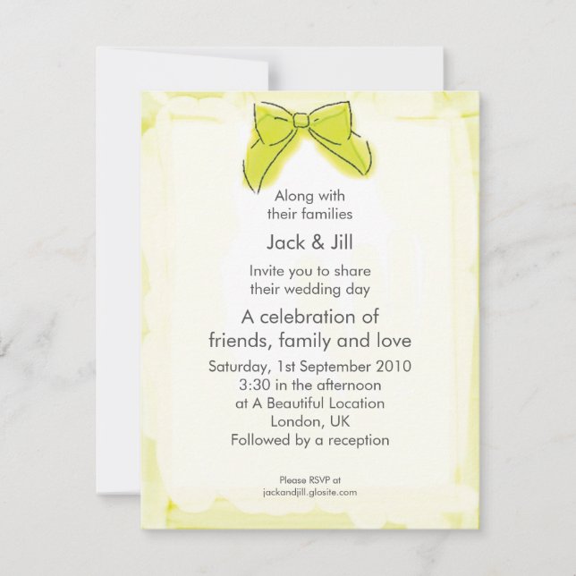 Invitation Cleo Bow (citron-vert) 4.25x5.5 (Devant)