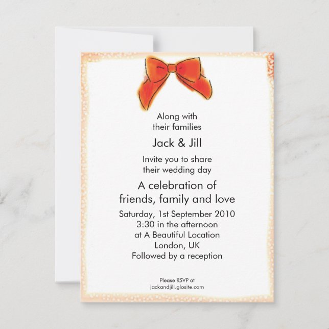 Invitation Cleo Bow (rouge) 4,25x5,5 (Devant)