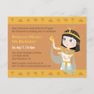 Invitation Cleopatra Egyptian Theme Anniversaire de enfant Pa