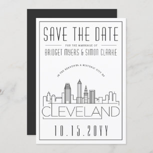 Invitation Cleveland Mariage   Skyline stylisée Enregistrer l