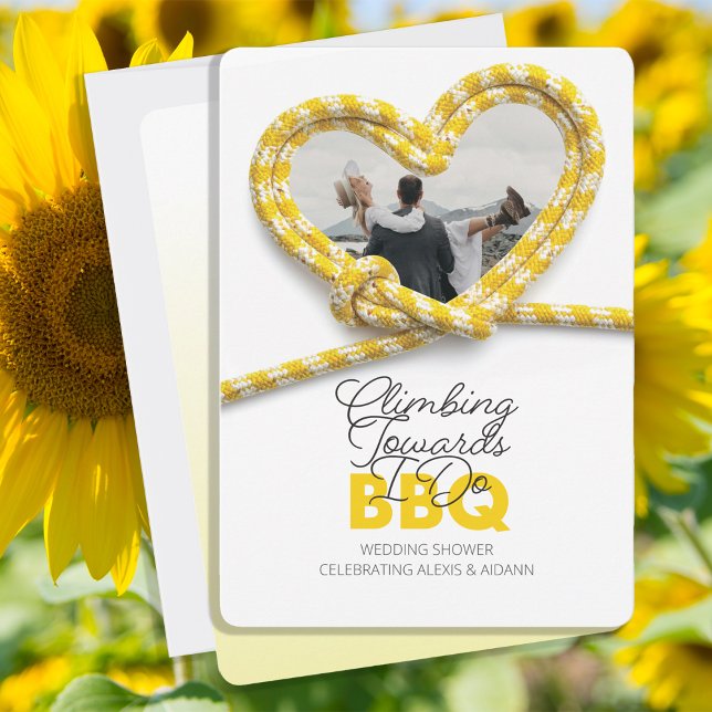 Invitation Climbing Towards I Do BBQ Wedding Shower Yellow (Créateur téléchargé)