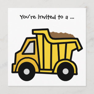 Invitation Clip de dessin animé Truck Boy Fête d'anniversaire