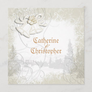 Invitation cloches de l'église en blanc mariage floral