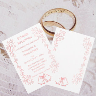 Invitation Cloches d'invitation à la réception de mariage ros