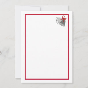 Invitation Cloches grises avec image de ruban rouge sur l'inv