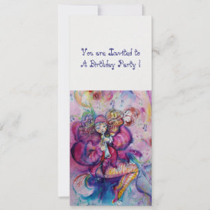 Invitation CLOCHURE MUSICALE, bleu rose, glace blanche métall