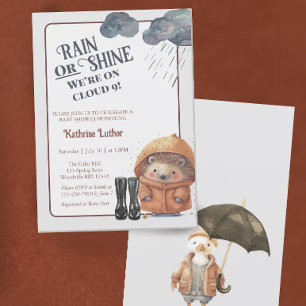 Invitation Cloud Neuf Baby shower de haies de bois