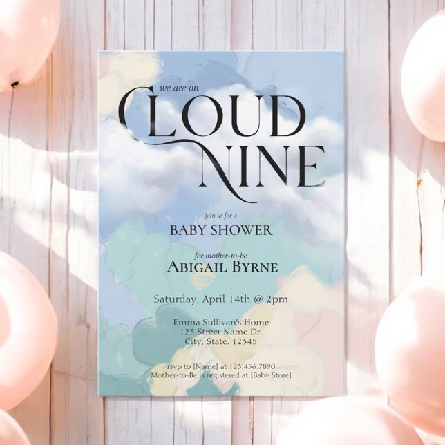 Invitation Cloud Neuf Élégant Baby shower Pastel (Créateur téléchargé)