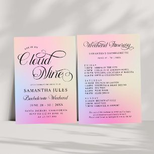 Invitation Cloud Neuf Pink Gradient Bachelorette Week-end