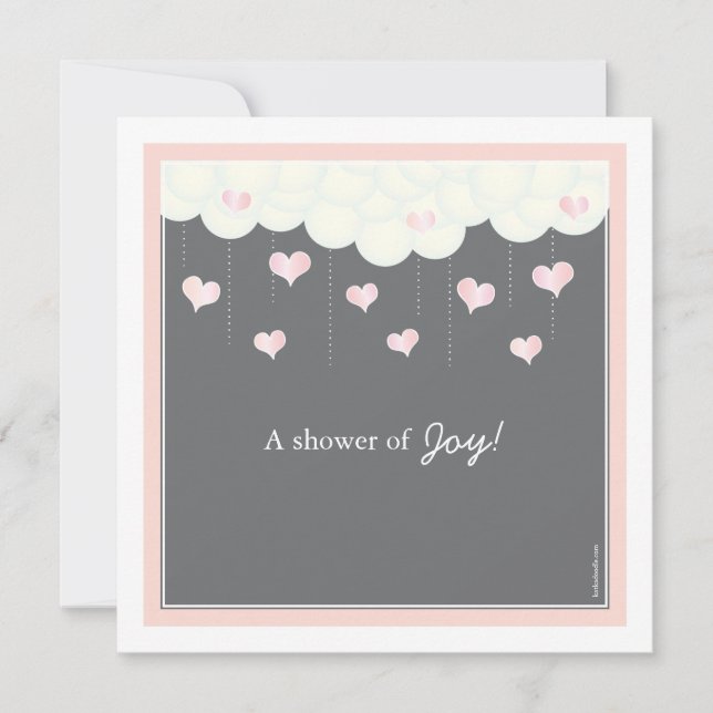 Invitation Clouds & Coeurs Baby shower pour l'invitation de l (Devant)