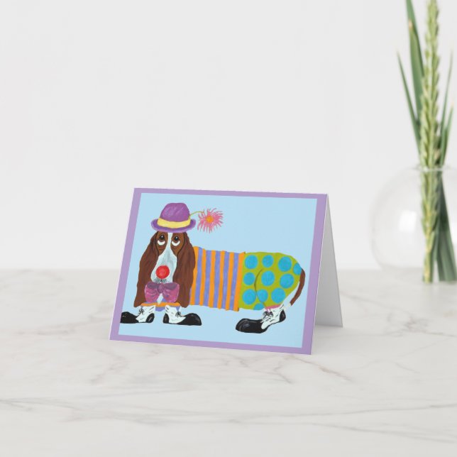 Invitation Clown Basset Hound  (Devant)