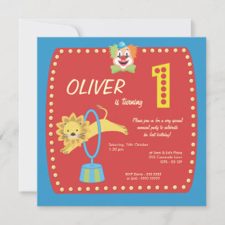 Invitation Clown Carnaval de cirque Premier (1er anniversaire