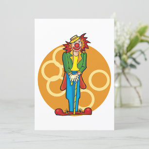 Invitation Clown de dessin animé fantaisiste aux couleurs viv
