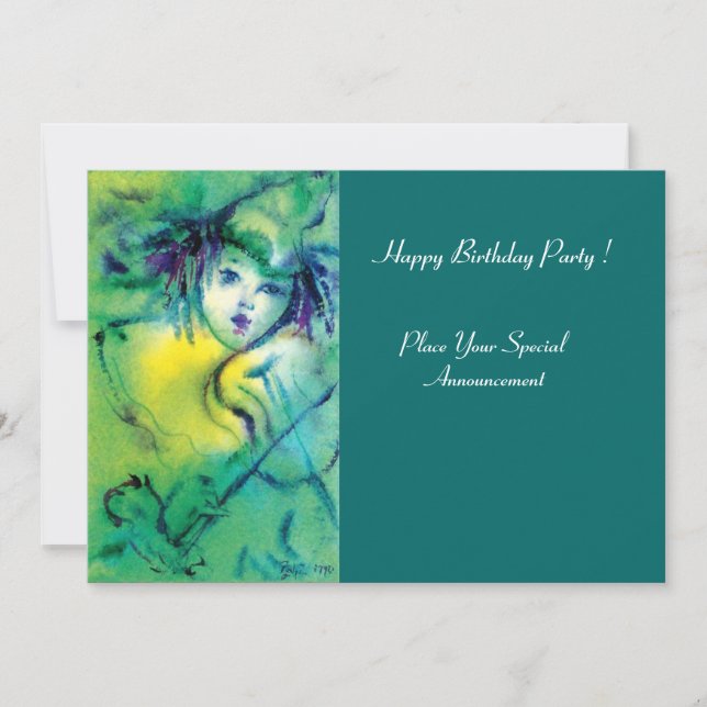 INVITATION CLOWN EN VERT (Devant)