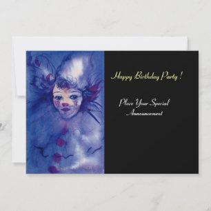 INVITATION CLOWN EN VIOLET