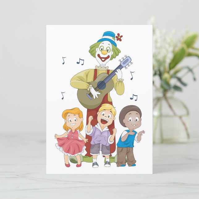 Invitation Clown Jouant La Guitare (Créateur téléchargé)