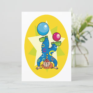 Invitation Clown sur sa tête