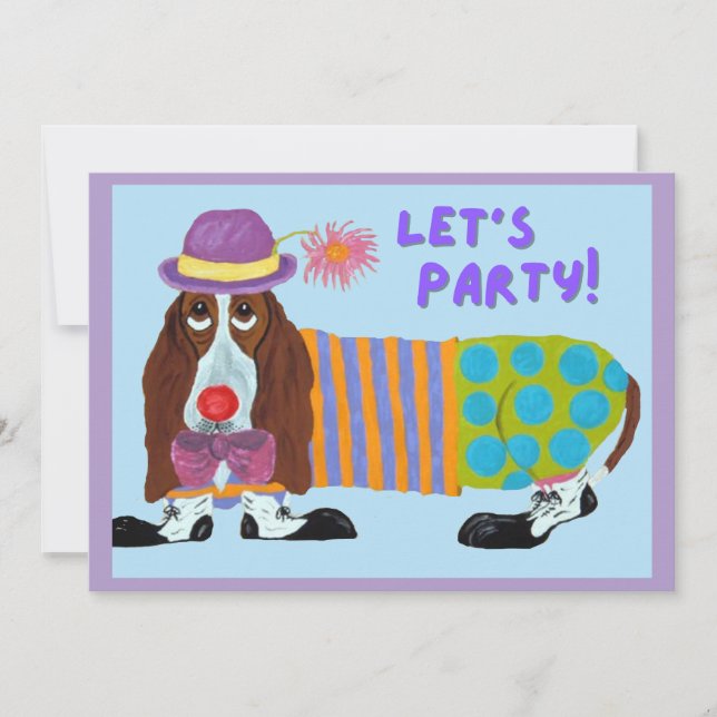 Invitation clownesque pour l'anniversaire de Basse (Devant)