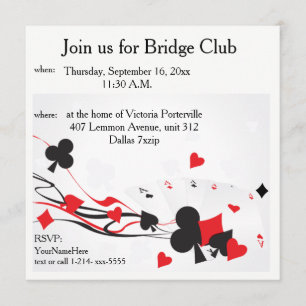 Invitation Club de bridge