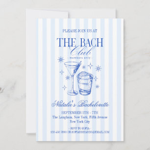 Invitation Club de Cocktails Vintage Enterrement de Fille Ble