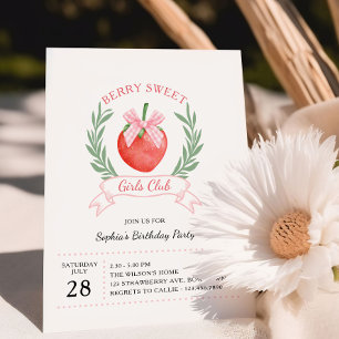 Invitation Club de filles Berry Sweet Anniversaire Ruban de f
