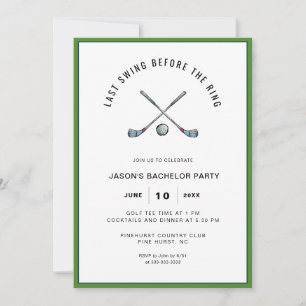 Invitation Club de golf & ball Golf Bachelor Party