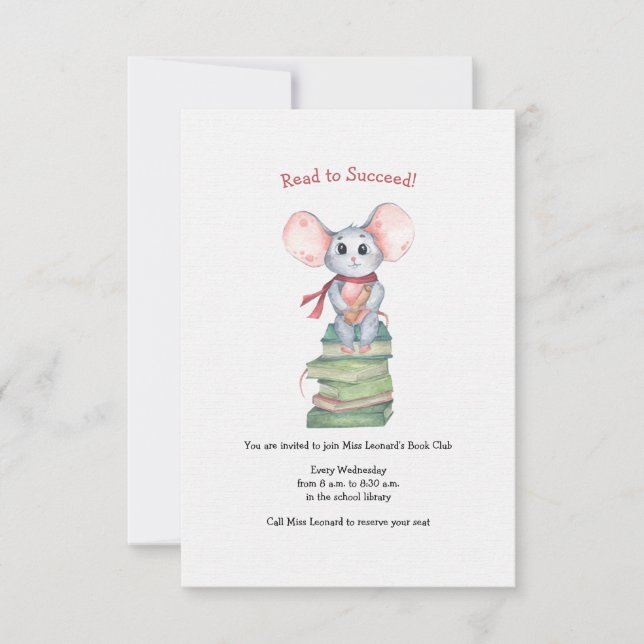 Invitation Club de lecture Book Mouse (Devant)