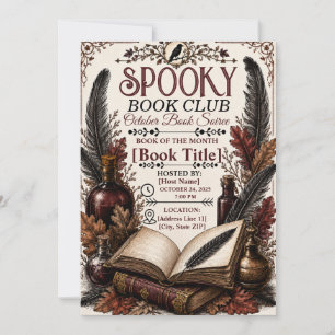 Invitation Club de lecture gothique vintage pour Halloween 
