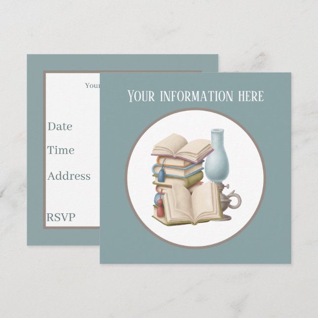 Invitation club de lecture mignon  (Devant / Derrière)