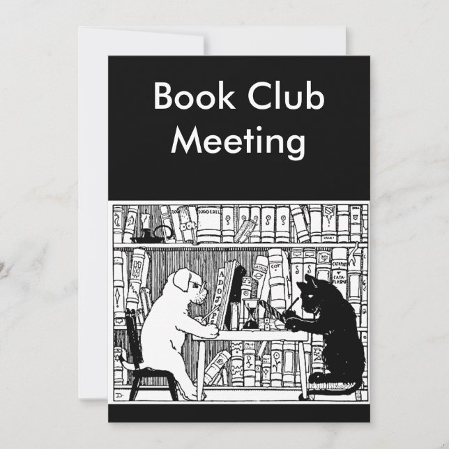 Invitation Club de livres de chat et de chien (Devant)