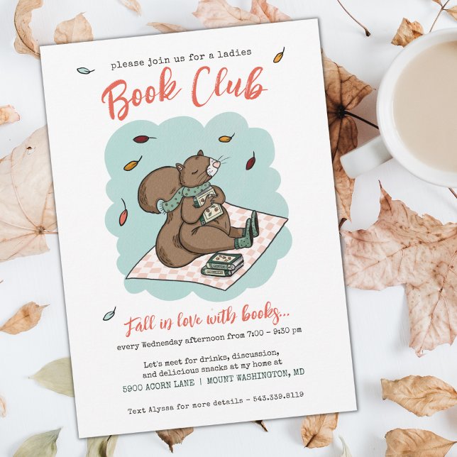 Invitation Club de livres pour dames de l'automne (Womens Book Club Cozy Fall Invitation)