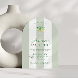 Invitation Club de plage à rayures vertes Arch pour Baby Show