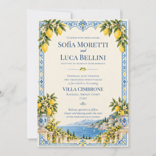 Invitation Club de plage italien Amalfi Méditerranée Mariage