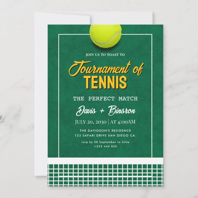 Invitation Club de tennis (Devant)