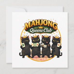 Invitation Club des Reines de Mahjong Chats Noirs Mignons
