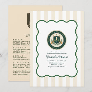 Invitation Club Social Pines & Prosecco Week-end Enterrement