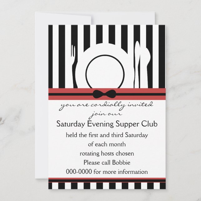 Invitation Club souper Cravate noire (Devant)