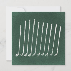 Invitation Clubs de golf Art antique Golfing Style Vintage Ve