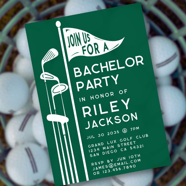 Invitation Clubs de golf classiques Fête de retraite Vert (Créateur téléchargé)