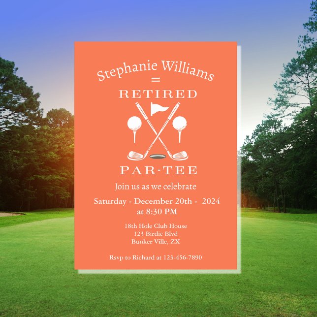 Invitation Clubs de loisirs de golf de la femme rose moderne (Créateur téléchargé)