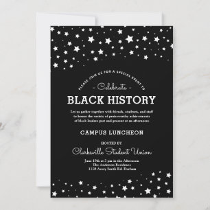 Invitation Cluster d'étoiles   Black History Event B/W