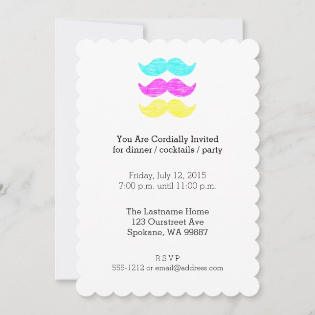 Invitation CMY Mustaches (style presse-lettres) (Devant)