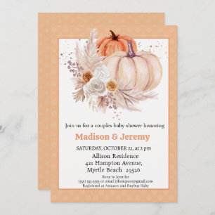 Invitation Co Ed Citrouilles Boho Baby shower neutre pour les