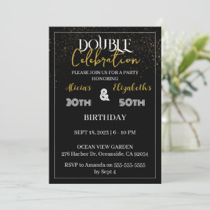 Invitation Coanniversaire conjoint de la partie mixte de deux