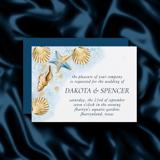 Invitation Coastal Chic | Mariage moderne Coral Reef (Créateur téléchargé)