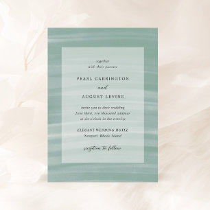 Invitation Coastal Chic Muted Green Mariage élégant