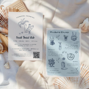 Invitation Coastal Cowgirl   Bachelorette de gribouillis