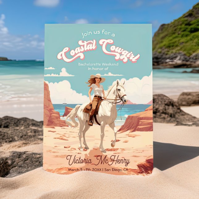 Invitation Coastal Cowgirl Horse Bachelorette (Créateur téléchargé)