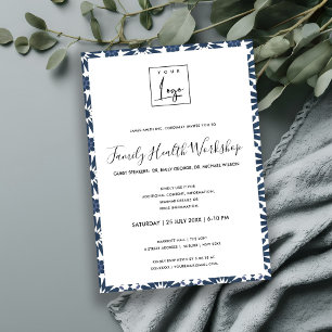 INVITATION COBALT BLUE MOROCCAN TILE VOTRE ATELIER LOGO ÉVÉNE